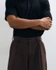 ASOS DESIGN ASOS DESIGN tailored pleated wide barrel leg pants in dark brown microtexture - 3