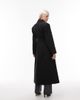 ASOS DESIGN ASOS DESIGN tailored power shoulders belted overcoat in black - 3