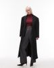 ASOS DESIGN ASOS DESIGN tailored power shoulders belted overcoat in black - 4