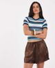 ASOS DESIGN ASOS DESIGN Tailored runner shorts in satin in brown - 1