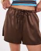 ASOS DESIGN ASOS DESIGN Tailored runner shorts in satin in brown - 2