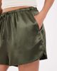 ASOS DESIGN ASOS DESIGN Tailored runner shorts in satin in khaki-Green - 2