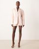 ASOS DESIGN ASOS DESIGN tailored satin oversized power shoulders blazer in baby pink - part of a set - 3