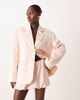 ASOS DESIGN ASOS DESIGN tailored satin oversized power shoulders blazer in baby pink - part of a set - 4