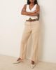 ASOS DESIGN ASOS DESIGN tailored slim straight leg pants with PU belt in stone-No color - 1