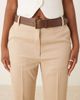ASOS DESIGN ASOS DESIGN tailored slim straight leg pants with PU belt in stone-No color - 2