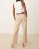 ASOS DESIGN ASOS DESIGN tailored slim straight leg pants with PU belt in stone-No color - 3