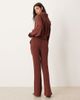 ASOS DESIGN ASOS DESIGN tailored slinky flare pants in chestnut - part of a set-Brown - 4