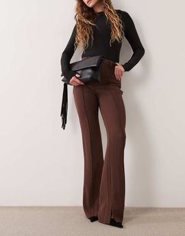 ASOS DESIGN ASOS DESIGN Tailored slinky flare pants in dark brown