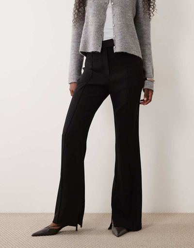 ASOS DESIGN ASOS DESIGN tailored slinky flared pants in black - part of a set