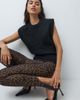 ASOS DESIGN ASOS DESIGN Tailored stirrup detail leggings in leopard print-Brown - 4