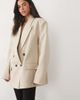 ASOS DESIGN ASOS DESIGN tailored strong shoulder double breasted blazer in sand heather-Brown - 4