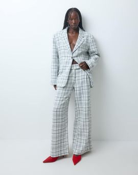 ASOS DESIGN ASOS DESIGN tailored tapered mensy pants in winter white plaid