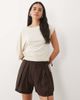 ASOS DESIGN ASOS DESIGN tailored tie detail shorts in chocolate-Brown - 1