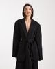 ASOS DESIGN ASOS DESIGN tailored tie waist or scarf detail multiway blazer in black - part of a set-Brown - 1
