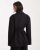 ASOS DESIGN ASOS DESIGN tailored tie waist or scarf detail multiway blazer in black - part of a set-Brown - 3