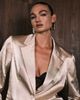 ASOS DESIGN ASOS DESIGN tailored unstructured satin blazer in oyster-White - 2