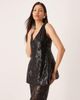 ASOS DESIGN ASOS DESIGN tailored v-neck sequin cinched waist peplum top in black - part of a set - 1