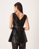 ASOS DESIGN ASOS DESIGN tailored v-neck sequin cinched waist peplum top in black - part of a set - 4