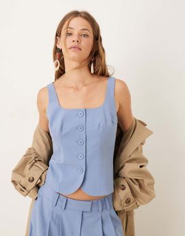 ASOS DESIGN ASOS DESIGN tailored vest in blue-Green