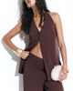 ASOS DESIGN ASOS DESIGN Tailored wide leg clean waist floaty pants in brown - 2
