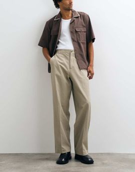 ASOS DESIGN ASOS DESIGN tailored wide leg pants in light khaki seersucker with elasticated waist-Green