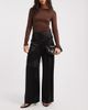ASOS DESIGN ASOS DESIGN tailored wide leg satin pants with lace trim skirt overlay in black - 1