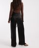 ASOS DESIGN ASOS DESIGN tailored wide leg satin pants with lace trim skirt overlay in black - 3