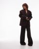 ASOS DESIGN ASOS DESIGN tailored wool blend oversized power shoulder blazer in chocolate pinstripe-Brown - 1