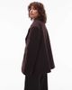ASOS DESIGN ASOS DESIGN tailored wool blend oversized power shoulder blazer in chocolate pinstripe-Brown - 4