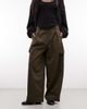 ASOS DESIGN ASOS DESIGN Tailored wool look bonded utility trouser in brown-Green - 2