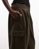 ASOS DESIGN ASOS DESIGN Tailored wool look bonded utility trouser in brown-Green - 3