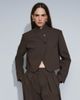 ASOS DESIGN ASOS DESIGN Tailored wool look boxy cropped high neck blazer in khaki-Green - 3