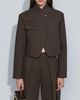 ASOS DESIGN ASOS DESIGN Tailored wool look boxy cropped high neck blazer in khaki-Green - 4