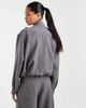 ASOS DESIGN ASOS DESIGN Tailored wrap shacket top in gray melange - 4