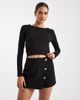 ASOS DESIGN ASOS DESIGN tailored wrap skort with gold-tone button detailing in black - 1