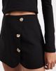 ASOS DESIGN ASOS DESIGN tailored wrap skort with gold-tone button detailing in black - 3