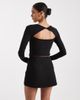 ASOS DESIGN ASOS DESIGN tailored wrap skort with gold-tone button detailing in black - 4