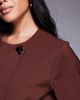 ASOS DESIGN ASOS DESIGN tailored wrap top with gold tone button in chocolate - part of a set-Brown - 2