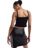 ASOS DESIGN ASOS DESIGN Tall split front leather look mini skirt in black - 4