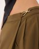 ASOS DESIGN ASOS DESIGN Tall tailored asymmetric wrap wide leg pants with buckle detail in khaki-Green - 2