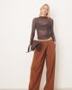 ASOS DESIGN ASOS DESIGN Tall tailored asymmetric wrap wide leg pants with buckle detail in tobacco-Brown - 1