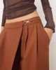 ASOS DESIGN ASOS DESIGN Tall tailored asymmetric wrap wide leg pants with buckle detail in tobacco-Brown - 3