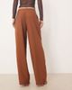ASOS DESIGN ASOS DESIGN Tall tailored asymmetric wrap wide leg pants with buckle detail in tobacco-Brown - 4