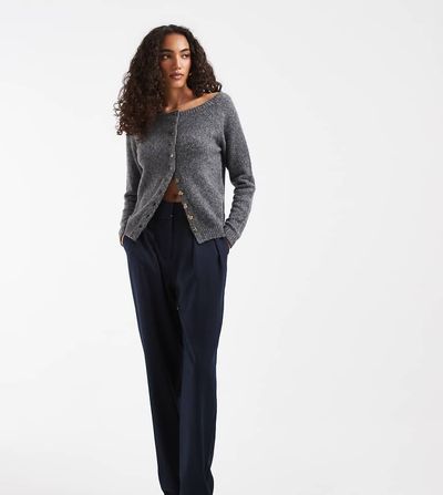 ASOS DESIGN ASOS DESIGN Tall tailored double pleated tapered pants in navy-Green