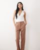 ASOS DESIGN ASOS DESIGN Tall tailored slim straight leg pants in mocha - 1