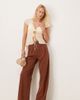 ASOS DESIGN ASOS DESIGN Tall tailored wide leg pants with pleat detail in dark caramel-Brown - 1