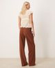 ASOS DESIGN ASOS DESIGN Tall tailored wide leg pants with pleat detail in dark caramel-Brown - 3