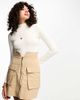 ASOS DESIGN ASOS DESIGN Tall zip through utility mini skirt in stone-Neutral - 1