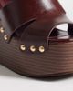 ASOS DESIGN ASOS DESIGN Tamara cut out studded wedges in burgundy-Red - 2